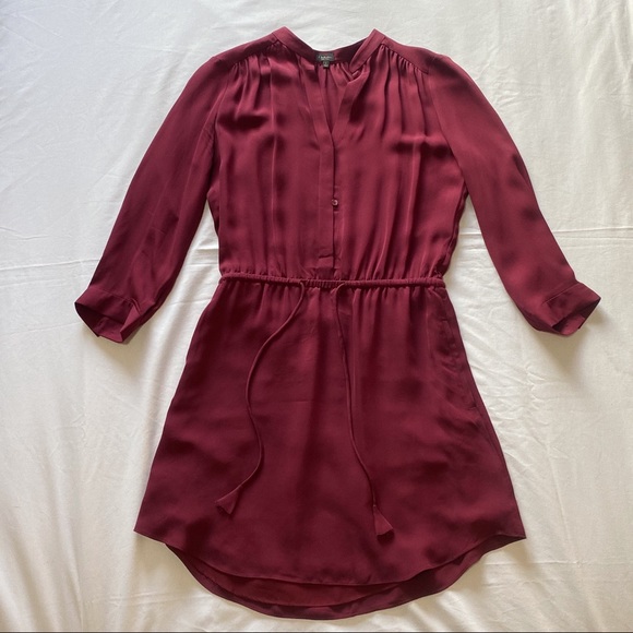 Babaton bennett burgundy silk dress - Picture 3 of 5